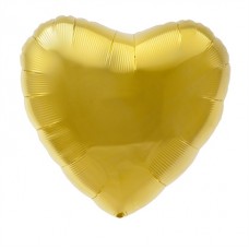 Folieballon hart goud  (zonder helium)